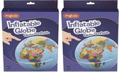 2x Opblaasbare wereldbollen 30 cm - Strandballen - Opblaasbaasbaar speelgoed