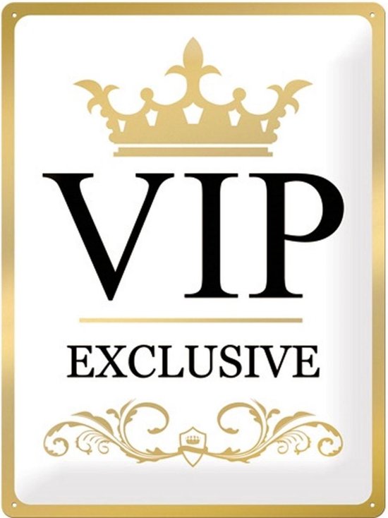 VIP Exclusive Metalen wandbord in reliëf 30 x 40 cm