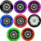 Lichtgevende step-wielen, 2 stuks, wielen voor led-scooters, 80 mm, stuntstep-wielen, led-lichtwielen met ABEC kogellagers, scooterwielen voor alle scooters (zwart, 80 mm