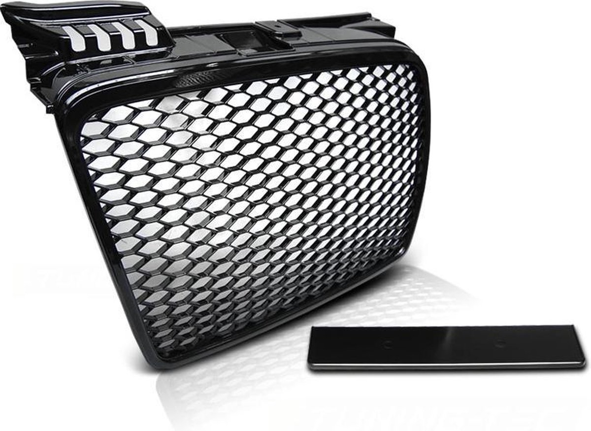 Grill geschikt voor AUDI A4 (B7) RS-STIJL 11 04-03 08 GLANZEND ZWART
