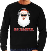 Foute Kersttrui / sweater - DJ santa met koptelefoon techno / house / hardstyle/ r&b / dubstep - zwart voor heren - kerstkleding / kerst outfit XL (54)