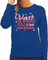 Foute kersttrui / sweater blauw kerst is leuk voor anderen voor dames - kerstkleding / christmas outfit XS (34)