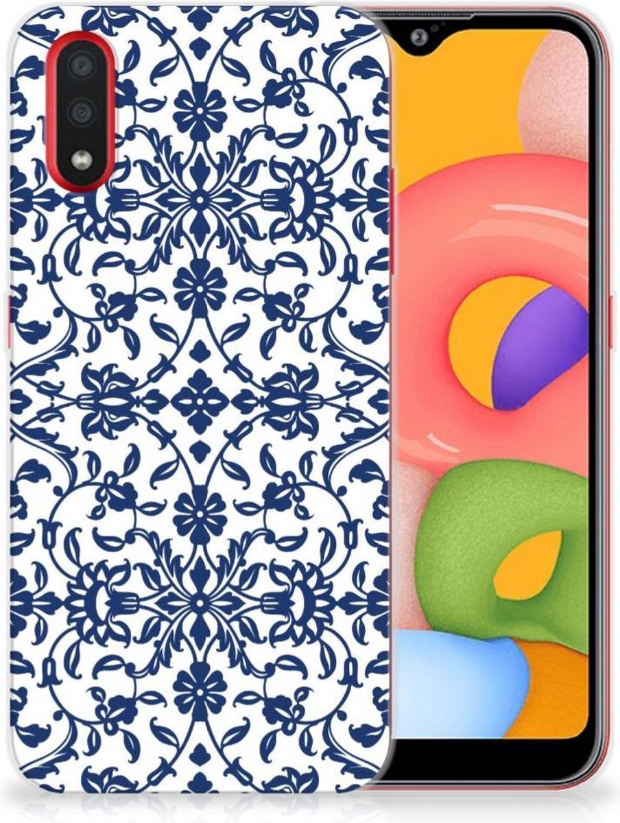 Samsung Galaxy A01 TPU Case Flower Blue