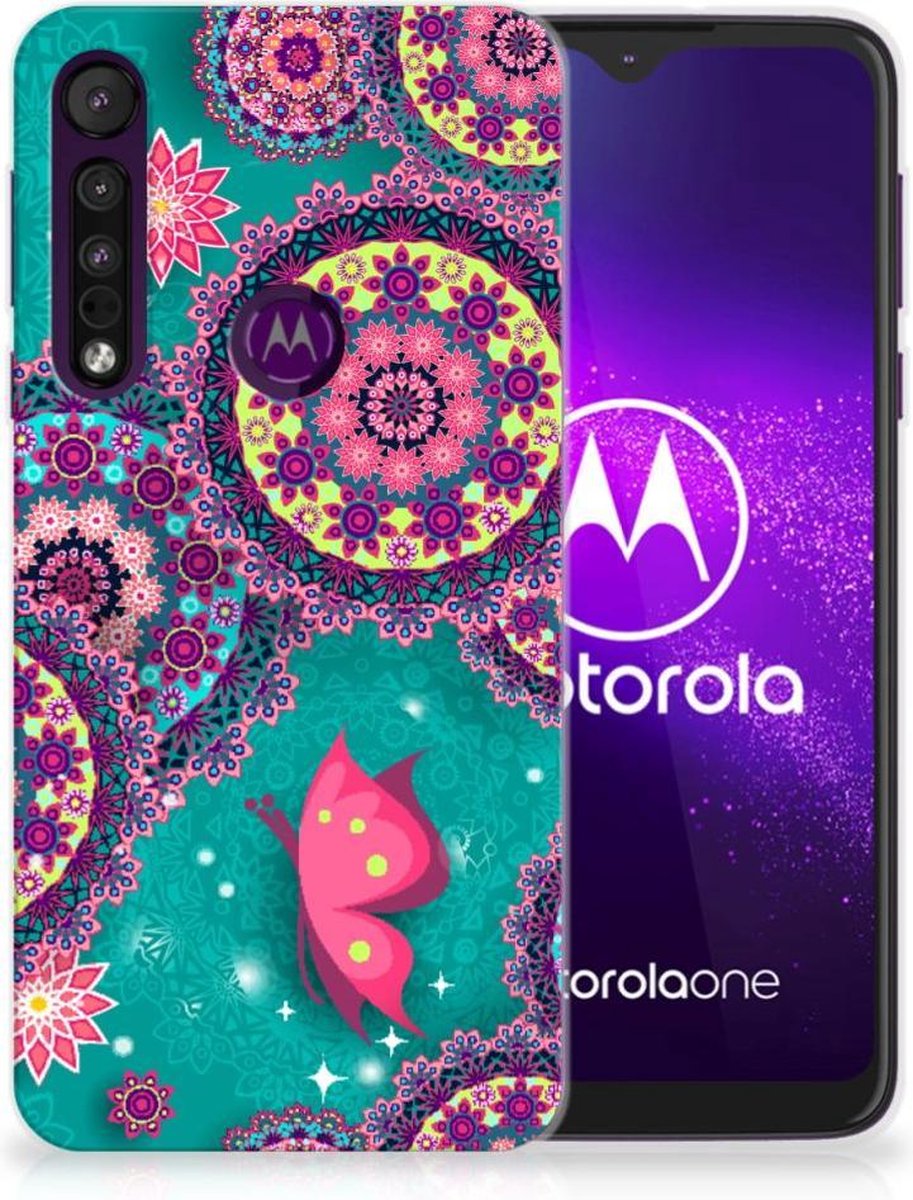 Motorola One Macro Hoesje maken Cirkels en Vlinders