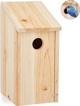 Relaxdays nestkast vogels - houten vogelhuisje - vogelhuis - nestkastje - hangend - 3,2 cm