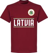 Letland Team T-Shirt - Bordeaux Rood - XL