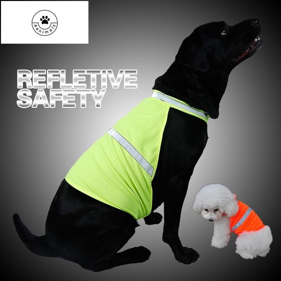 4animalz honden geel veiligheidsvest Large fluoriserend reflecterend