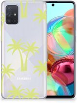 Back Case Geschikt voor Samsung A71 TPU Siliconen Hoesje Palmtrees
