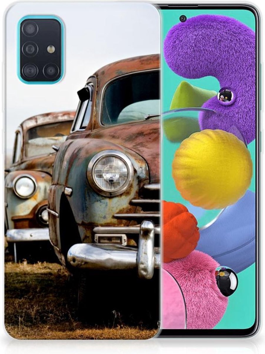 Samsung Galaxy A51 Siliconen Hoesje met foto Vintage Auto