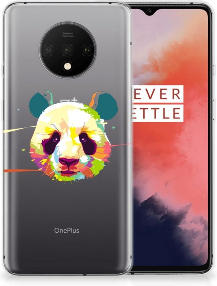 OnePlus 7T Telefoonhoesje met Naam Panda Color