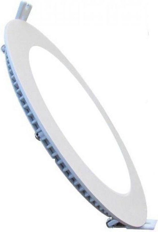 Downlight LED Slim - Encastré Rond 18W - Transparent / Blanc Froid 6400K - Aluminium Blanc Mat - Ø225mm