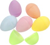 Eieren, H: 6 cm, d 4 cm, pastelkleuren, 12 stuk/ 1 doos