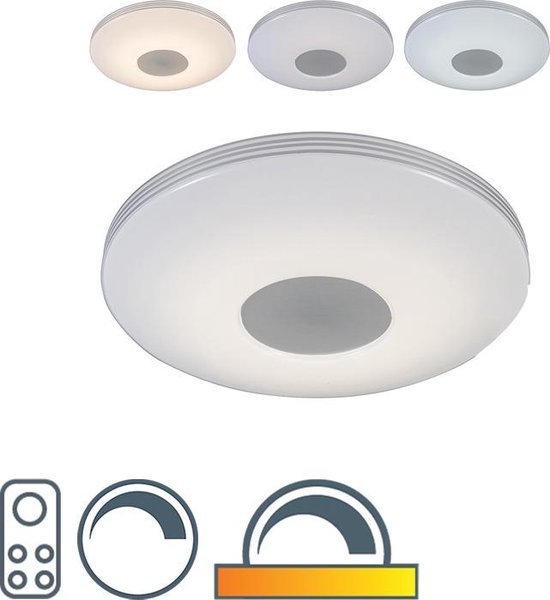 bol.com | Trio Lighting Trezetto - Plafondlamp - 1 lichts - Ø 340 mm - wit
