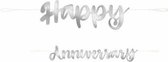 Haza Original Banner "happy Anniversary" Zilver 183 Cm