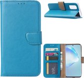 Hoesje Geschikt Voor Samsung Galaxy S20 Hoesje met Pasjeshouder - Turquoise