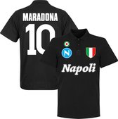 Napoli Maradona 10 Team Polo - Zwart - 4XL