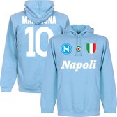 Napoli Maradona 10 Team Hoodie - Lichtblauw - XXL