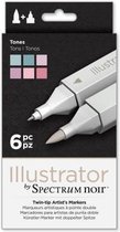 Spectrum Noir Illustrator 6 pennen set - Kleurtonen