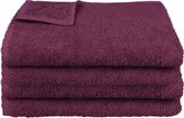 Handdoek 50x100 cm aubergine 4 stuks