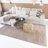 Hoogpolig vloerkleed shaggy Trend effen - beige 80x150 cm