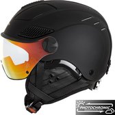 Mango Quota Free - Skihelm - roze polarizerend photochromatisch vizier - M/L - Zwart - 58-60