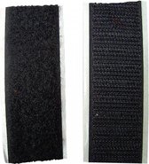 2x Klittenband rollen zelfklevend zwart  - Klitttenband zelfklevend 100 cm