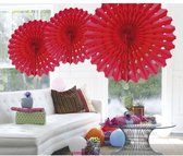 5x Decoratie waaier rood 45 cm