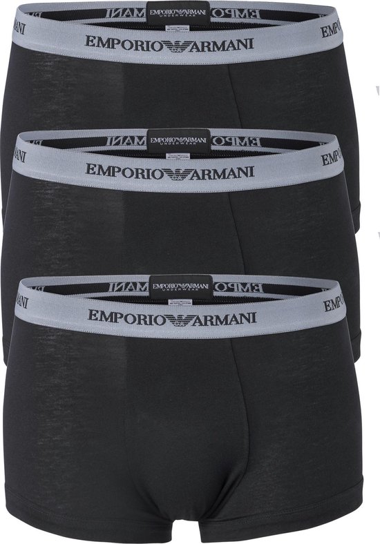 Emporio Armani Trunk boxershorts  Sportonderbroek - Maat S  - Mannen - zwart/grijs