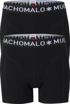 Muchachomalo boxershorts (2-pack) - heren boxers normale lengte - zwart - Maat: S