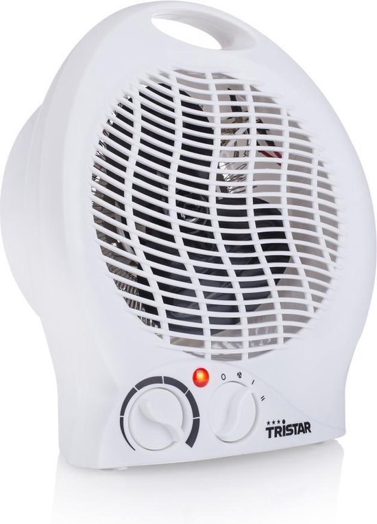 Foto: Tristar elektrische campingkachel ka 5039 ventilatorkachel 2 warmtestanden 1000 2000 watt voor kleine ruimtes wit