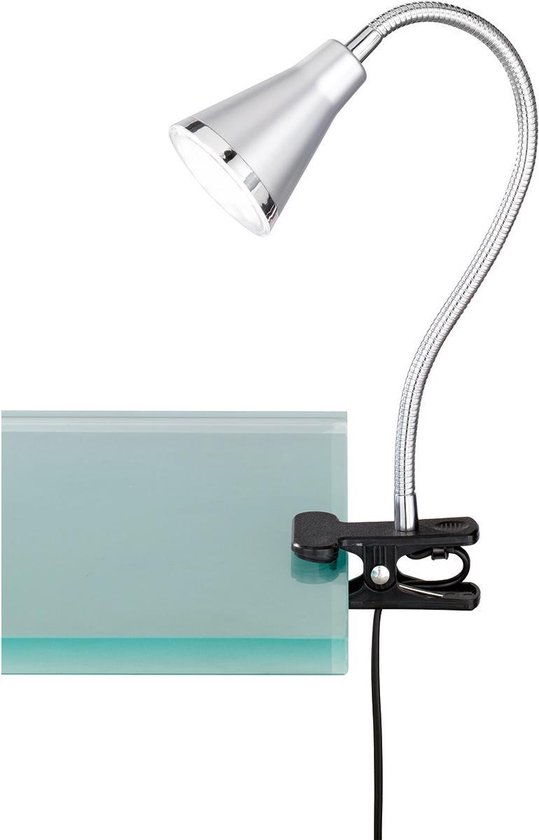 LED Klemlamp - Trion Arora - 3W - Warm Wit 3000K - Glans Titaan - Kunststof