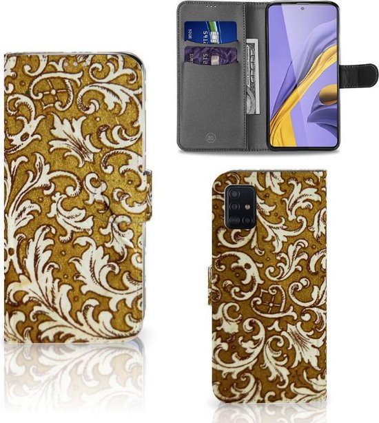 Samsung Galaxy A51 Wallet Case Barok Goud 6836