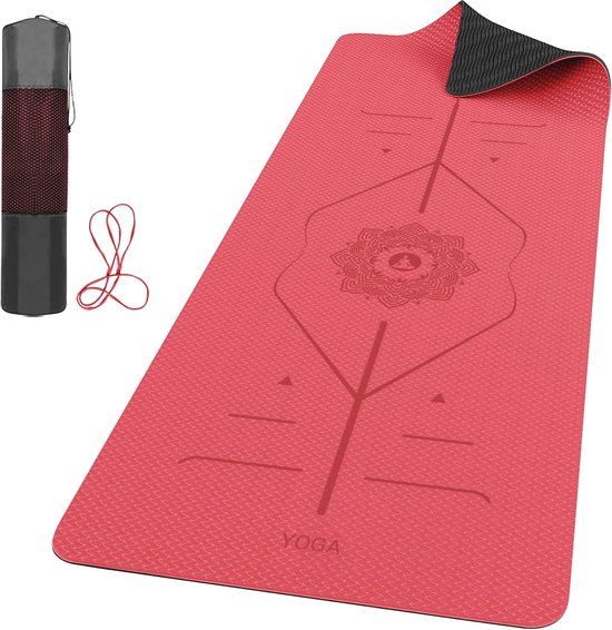 YogaMat Met 6mm Fitnessmat Dikte Transpote Riem Anti Slip Sport