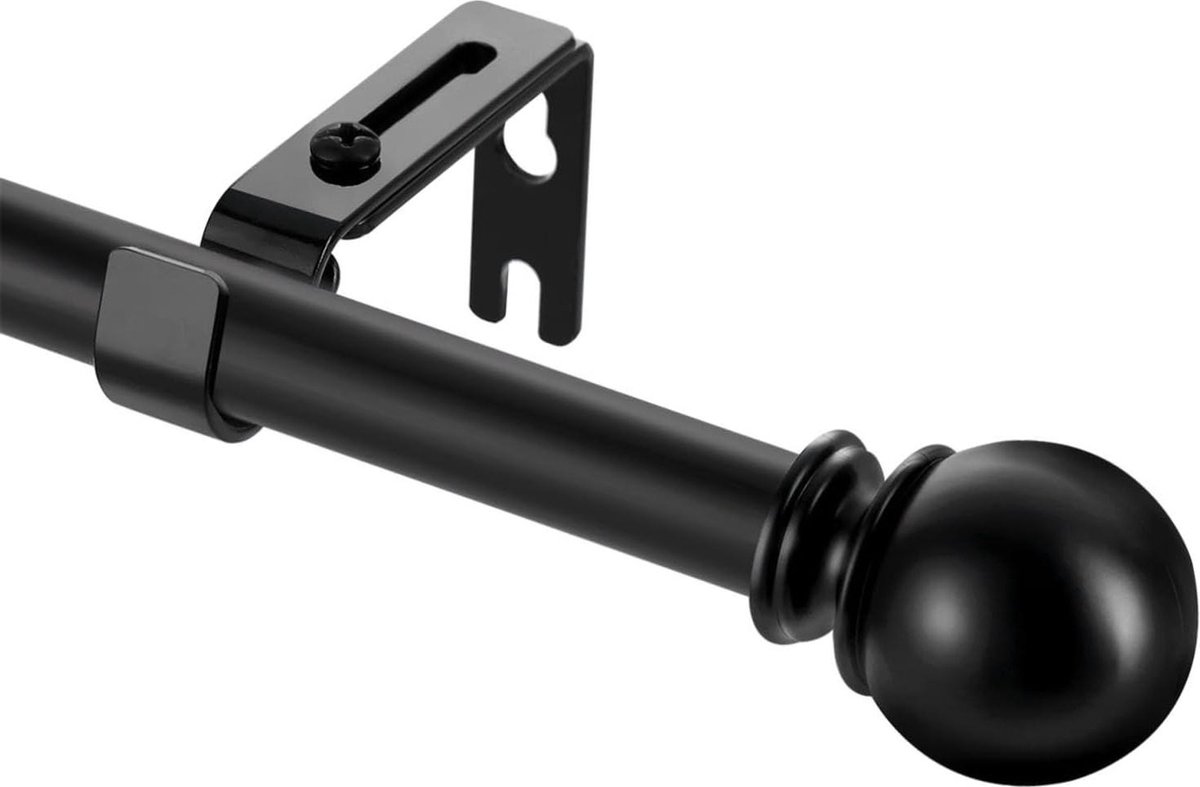 Green Harmony Gordijnroede 16 mm 67-307 cm zwart-mat met ronde eindstukken voor keuken slaapkamer raam gordijnroede - stijlvolle interieuraccessoire gordijnroede zonder boren 300cm