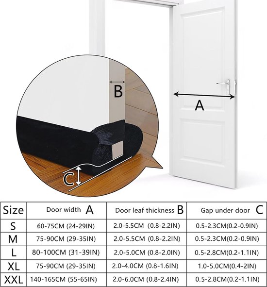 Magnetische tochtstopper, deurtochtstopper, 100 cm, tocht- en geluidsbescherming, vierkante vorm, verschillende maten en kleuren, lichtgrijs