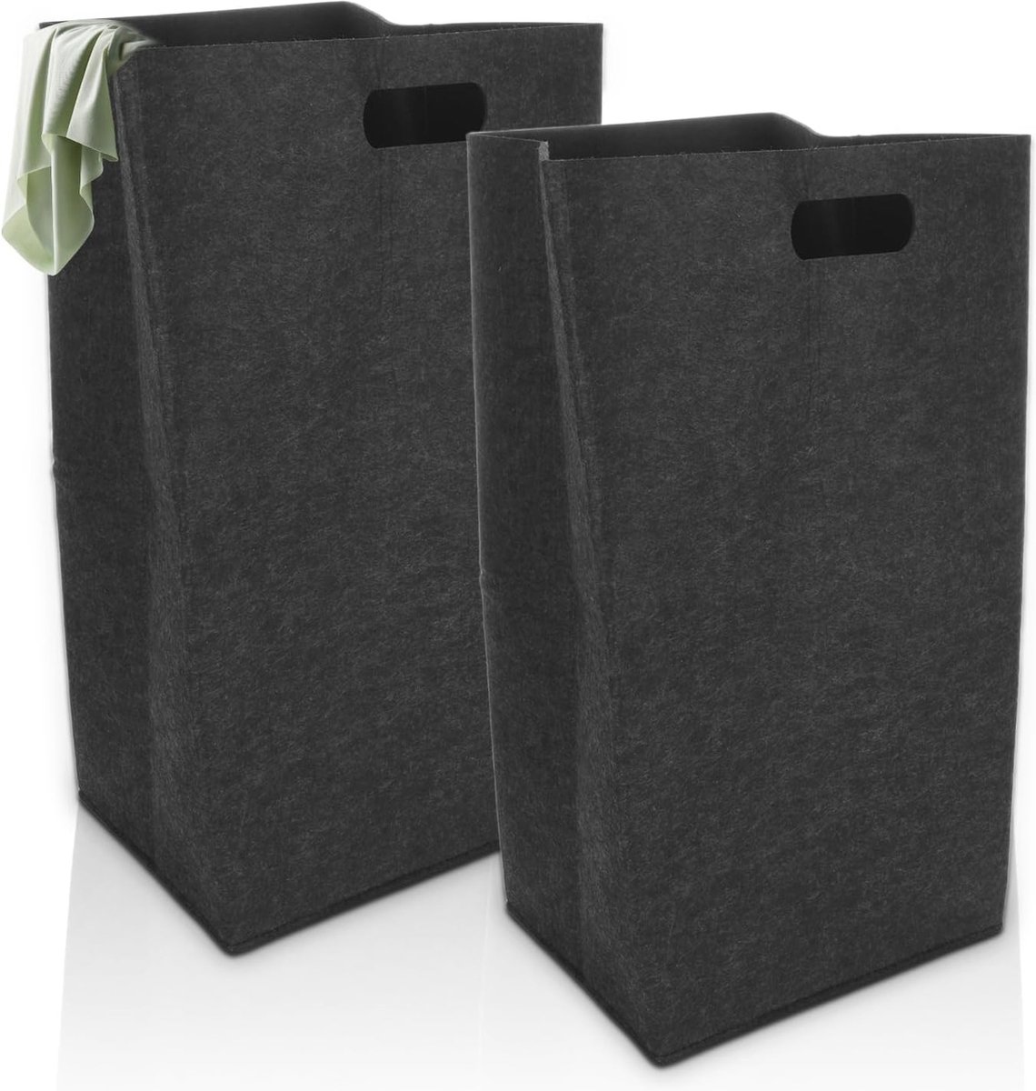 Goedkoopste Smalle Opvouwbare Wasmand - 60 Liter, Zwart, Vilt - Voor Kleding, Speelgoed en Handdoeken - Ruimtebesparend en Waterdicht