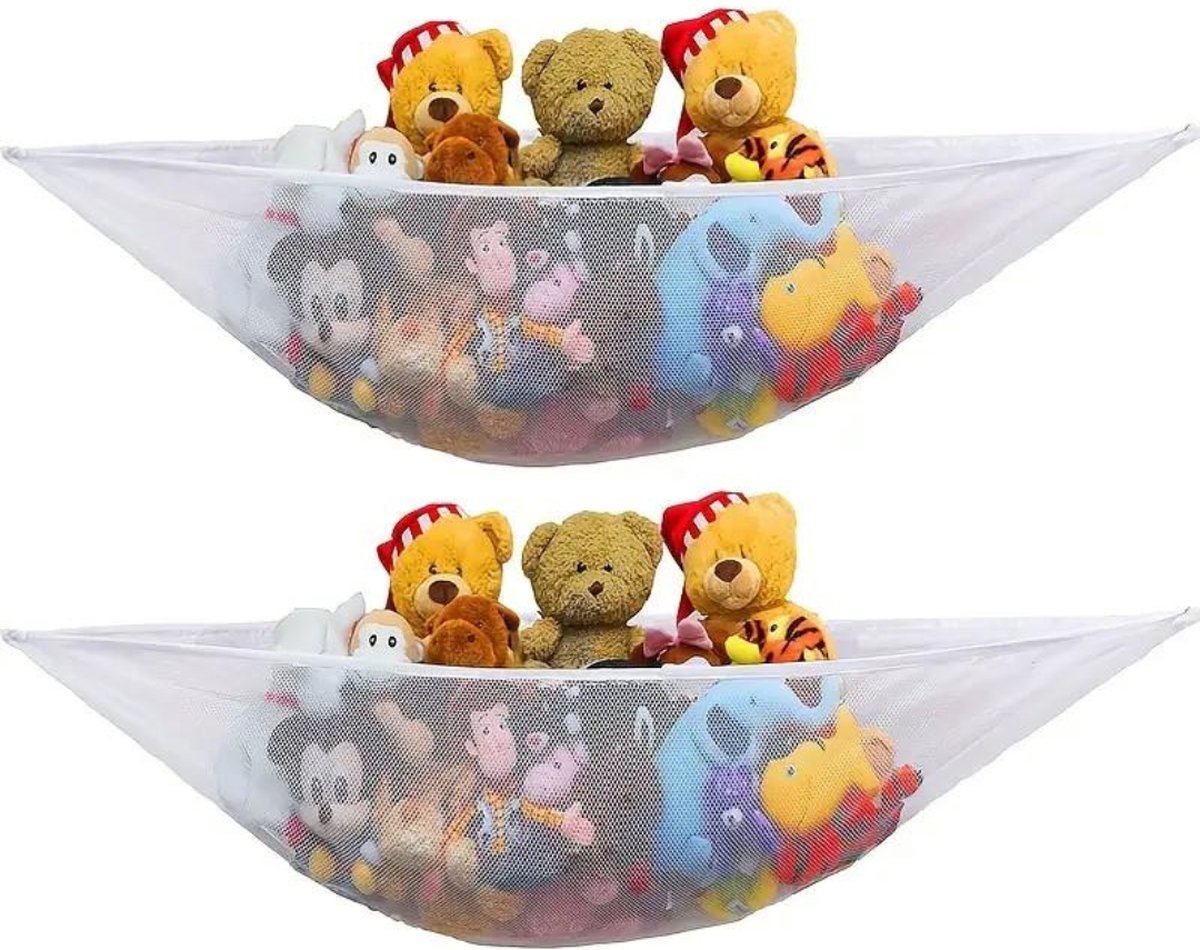 Nivard Knuffel Net - Hangmat - Speelgoed - Opbergsysteem - Hangmat Voor Knuffels - Organizer - Pluche - 2 Stuks