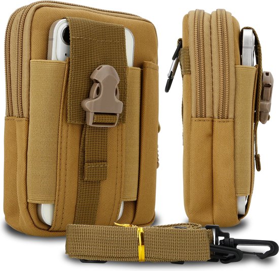 Caseroxx Custodia Marsupiale Outdoor Per ZTE Axon 9 Pro, Pelle Marrone, Con Clip Girevole