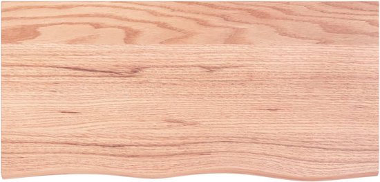 vidaXL Eikenhouten Wandplankje - Wanddecoratie - Wandschap 100x50x(2-4)cm behandeld massief eikenhout lichtbruin - Vintage Wandrek - Rustic Wandrek - Woonaccessoires