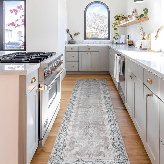 Tapijtloper voor gang, keukenloper, wasbaar, lang, gang, tapijt, loper voor keuken, entree, eetkamer, woonkamer, slaapkamer, loper, Keukentapijt Antislip, Tapijt Entree Binnen 60 x 80 cm