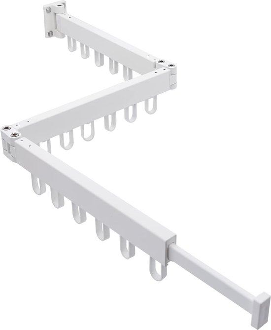 Wasrek Aan Muur Uittrekbare Wandwasdroger, Inklapbaar, Met 7 Stangen, Voor Het Drogen Van Wandbekleding, Roestvrij Staal, Voor Binnen En Buiten, Badkamer, Balkon (43-80 Droogrek Voor Binnen En Buiten