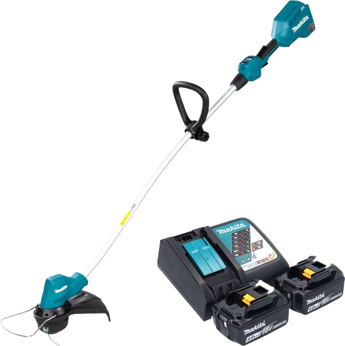 Makita DUR 189 RM2 accu grastrimmer 18 V 300 mm borstelloos + 2x accu 4.0 Ah + lader
