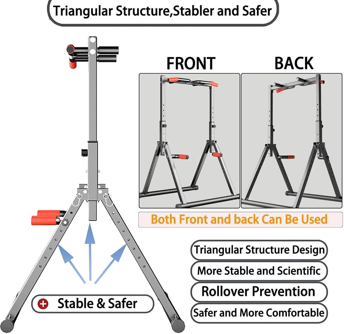 Power Tower Barre De Traction Pliable - Structure Triangulaire Charge 200 Kg - Idéal Maison Et Salle De Sport