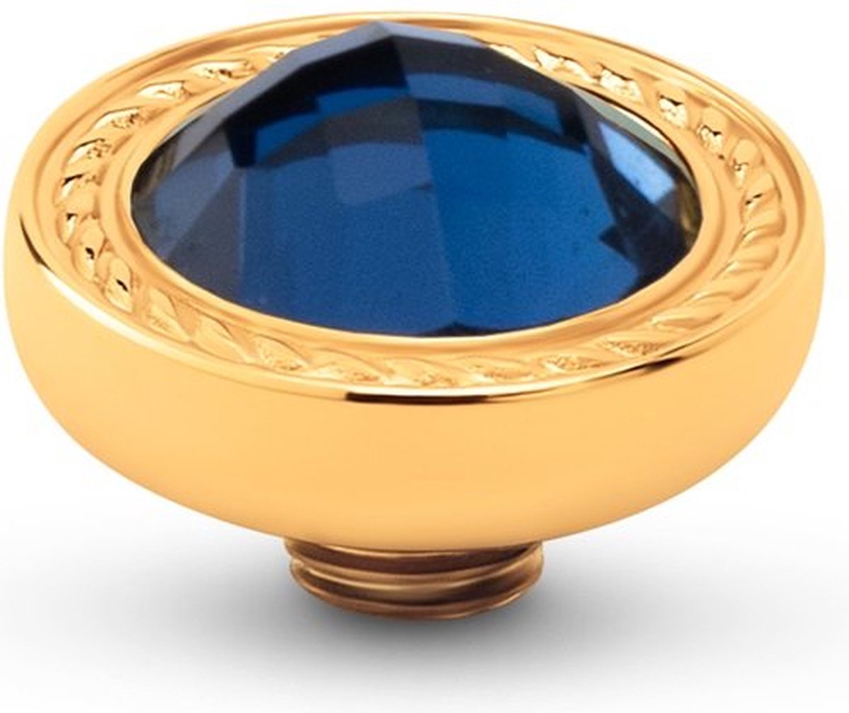 Melano Vivid Round Swirl Steentje Lake Blue | Goud