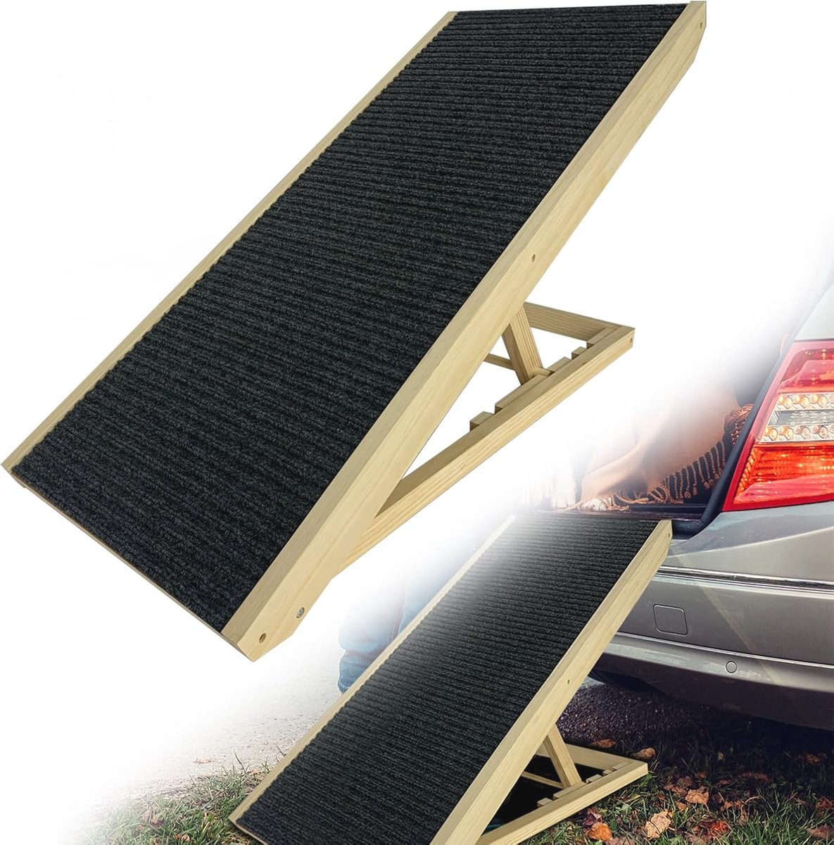 Hondenhelling 100 cm Opvouwbaar - Hondenladder voor Auto, Caravan en Meubels