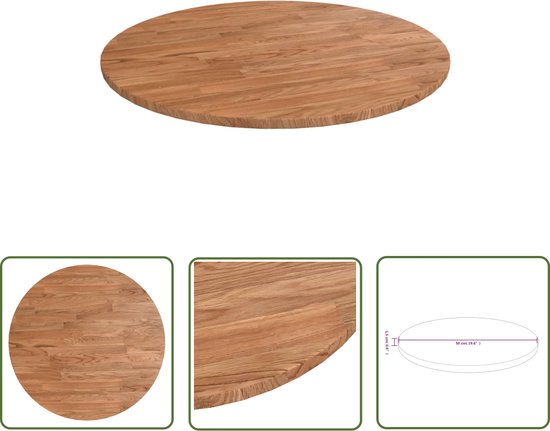 Plateau de table The Living Store - Chêne - 50 x 1,5 cm - Design rustique