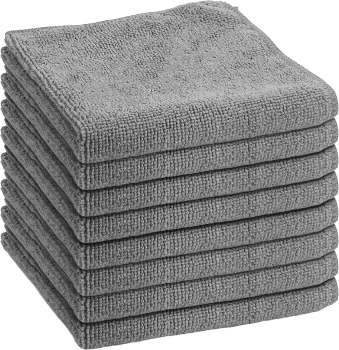 Goedkoopste Veelzijdige Microvezel Reinigingsdoeken voor Streeploze Schoonmaak, Set van 8, Grijs, 30 x 30 cm