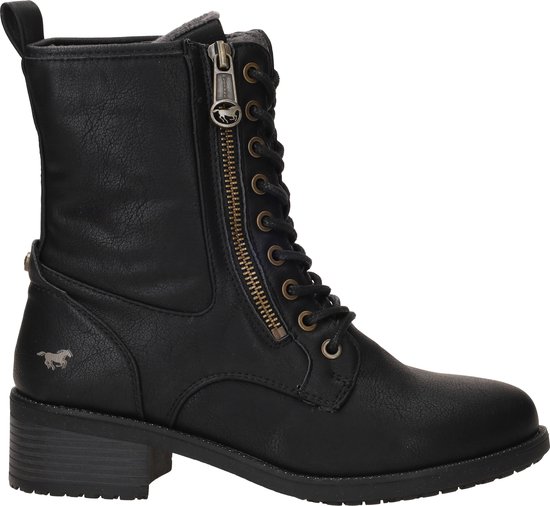 Mustang - Veterboots voor dames - Cognac