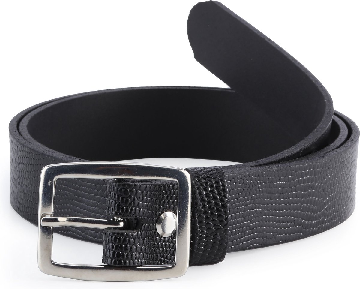 Ladeheid Dames Kledingriem - Riem - Broekriem - Verstelbaar - Leer - MS-EL-D41 - Zwart-3 - 85 cm
