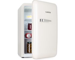 Klarstein Minibar Audrey Mini - kleine koelkast, compacte , vrijstaand, compressiekoeling, inhoud, koeltemperatuur: 0 - 10 °C, minikoelkast met een inhoud van 70 liter, wit - voor Kantoor - voor Keuken - Verstelbaar - Mini Fridge